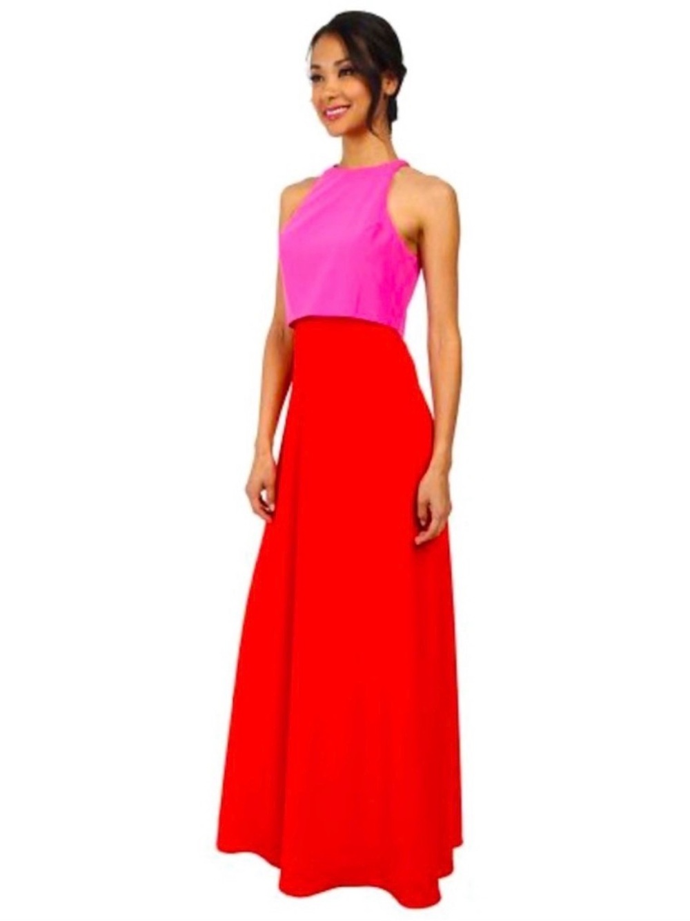 Jill Stuart Two-Tone Pink and Red Maxi Dress
